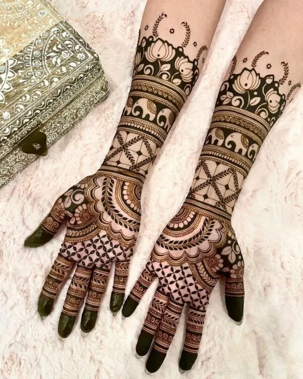 Front Full Hand Mehndi Design