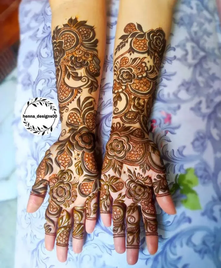 Front Full Hand Mehndi Design