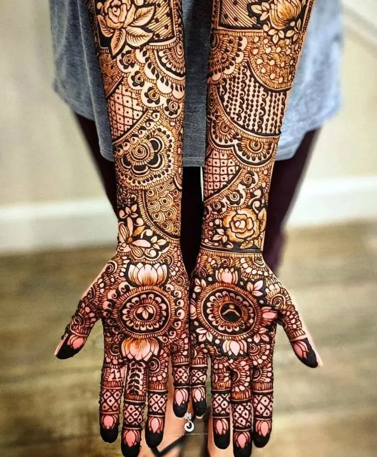 Front Full Hand Mehndi Design