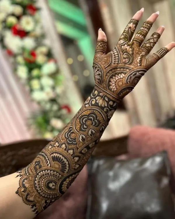 Front Full Hand Mehndi Design