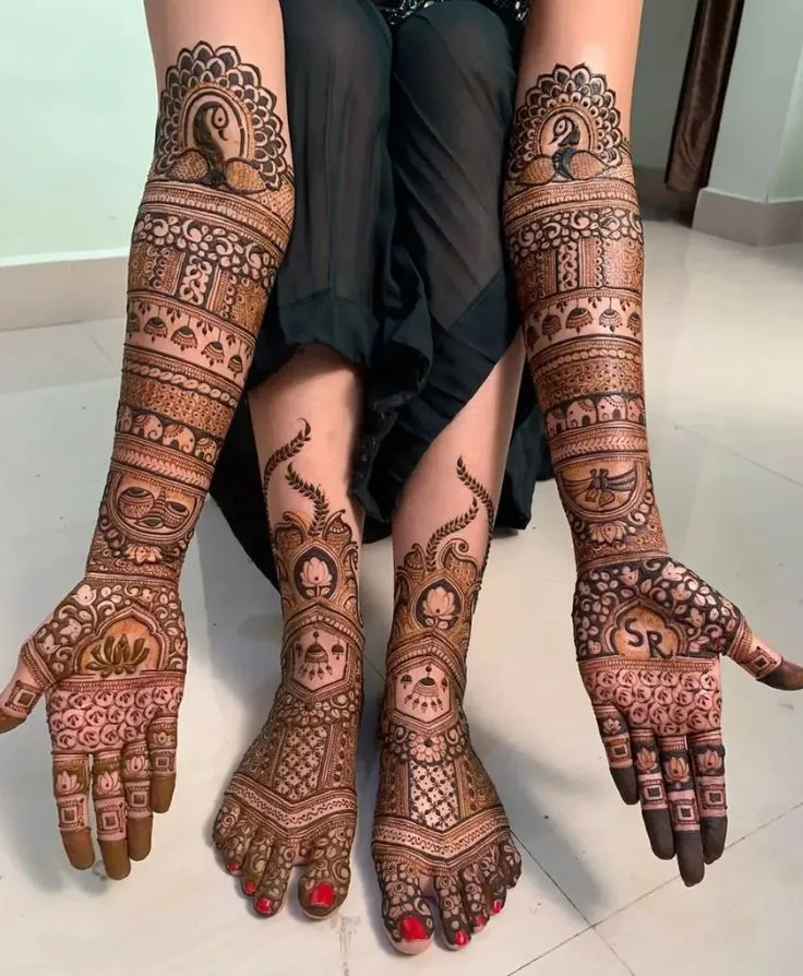 Front Full Hand Mehndi Design