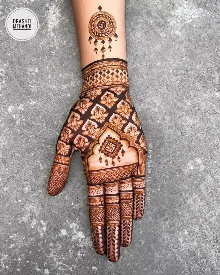 Front Full Hand Mehndi Design