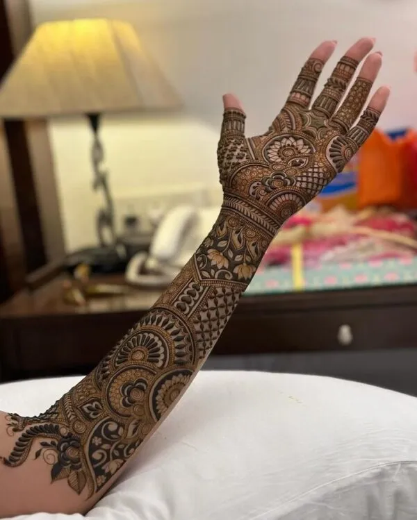 Front Full Hand Mehndi Design
