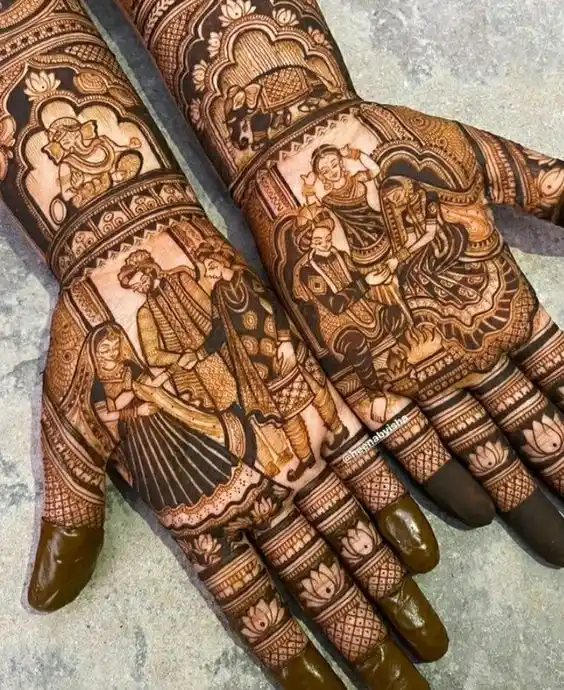 Front Full Hand Mehndi Design