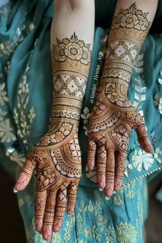 Front Full Hand Mehndi Design