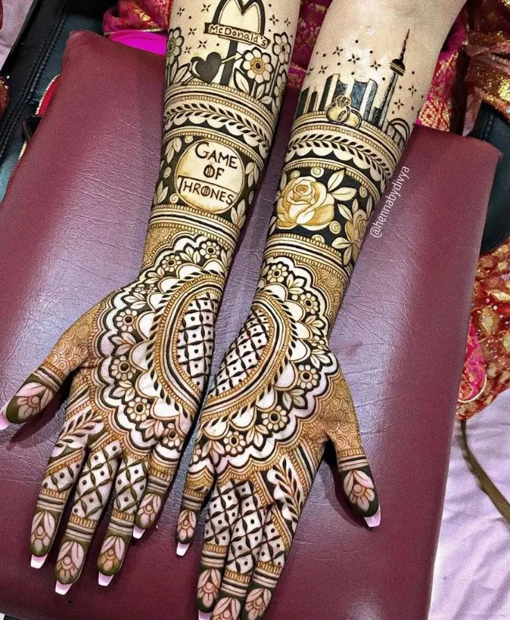 Front Full Hand Mehndi Design
