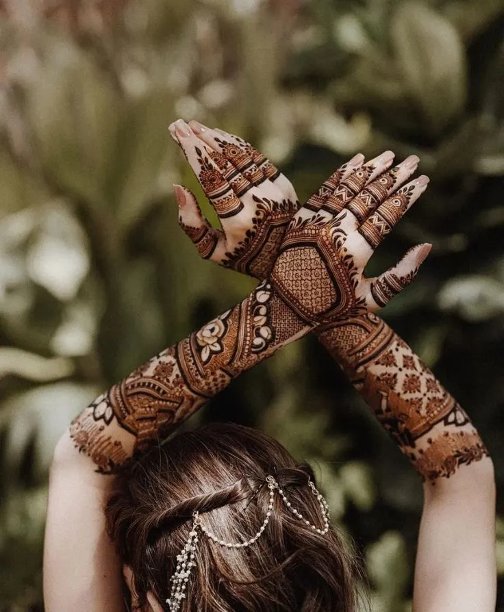 Front Full Hand Mehndi Design